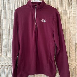 men’s large maroon tnf zip up fleece